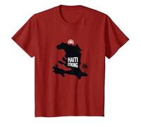 Haiti Strong - Graphique de l'île Tropicale Haitian Pride T-Shirt, Enfant, Canneberge, 12 Ans