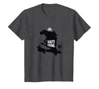 Haiti Strong - Graphique de l'île Tropicale Haitian Pride T-Shirt, Enfant, Chiné Foncé, 12 Ans