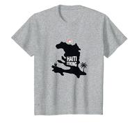 Haiti Strong - Graphique de l'île Tropicale Haitian Pride T-Shirt, Enfant, Gris Chiné, 2 Ans