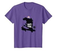Haiti Strong - Graphique de l'île Tropicale Haitian Pride T-Shirt, Enfant, Violet chiné, 10 Ans