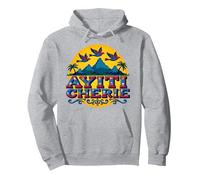 Haïtian Pride Ayiti Cherie Art au Paradis Tropical Sweat à Capuche, Unisexe pour Adultes, Gris Chiné, M