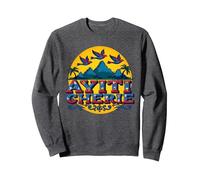 Haïtian Pride Ayiti Cherie Art au Paradis Tropical Sweatshirt, Unisexe pour Adultes, Chiné Foncé, XL