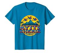 Haïtian Pride Ayiti Cherie Art au Paradis Tropical T-Shirt, Enfant, Saphir, 10 Ans