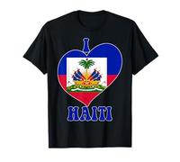 Haitian Pride I Love Port-Au-Prince Drapeau Haïti Cœur Graphique T-Shirt