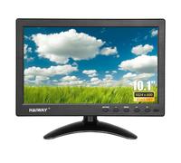 Haiway 10.1 inch Security Monitor, 1024x600 Resolution Small HDMI Monitor Small Computer Monitors with Remote Control with Built-in Dual Speakers HDMI VGA BNC Input for Gaming CCTV Raspberry Pi PC