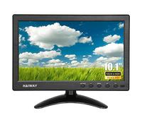 Haiway 10.1 inch Security Monitor, 1024x600 Resolution Small HDMI Monitor Small Computer Monitors with Remote Control with Built-in Dual Speakers HDMI VGA BNC Input for Gaming CCTV Raspberry Pi PC