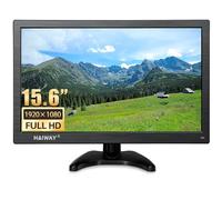 Haiway Petit écran d'ordinateur 15,6 pouces haute résolution 1920 x 1080p Petit moniteur HDMI avec HDMI/VGA/BNC//AV/USB pour PC, ordinateur portable, CCTV, moniteur de sécurité avec télécommande