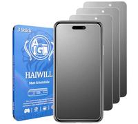 HAIWILL Lot de 3 films de protection d'écran mats pour iPhone 15/15 Pro - Anti-traces de doigts - Anti-rayures - Verre trempé 9H - Pour Apple 15 Pro/15,6,1"