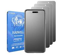 HAIWILL Lot de 3 films de protection d'écran mats pour iPhone 16, anti-traces de doigts, anti-rayures, verre trempé 9H, pour Apple 16,6,1"