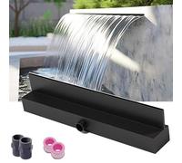 HAIXHX Cascade Piscine Wall Mounted Pool Waterfall Fountain, Stainless Steel High Flow Waterfall Spillway for Above Ground & Steelwall Swimming Pools(Black,Outlet Wide 25cm/9.8in)