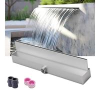 HAIXHX Cascade Piscine Wall Mounted Pool Waterfall Fountain, Stainless Steel High Flow Waterfall Spillway for Above Ground & Steelwall Swimming Pools(Silver,Outlet Wide 75cm/29.5in)