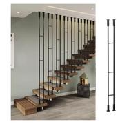 HAIXHX Garde Corps Exterieur Poteaux D'escalier, Rampe D'escalier en Fer Forgé Antirouille, Balustres Modernes Blancs/Noirs/dorés, Faciles À Nettoyer Et À Entretenir.(Black,230cm/90.6in/7.5ft)