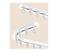 HAIXHX Rail Rideaux Plafond Rail de Rideau encastré au Plafond de 1 à 6 m, Rail Coulissant caché en Alliage d'aluminium courbé/Droit pour séparer Le Salon et la Chambre à Coucher(White,1m/3.3ft/40in)