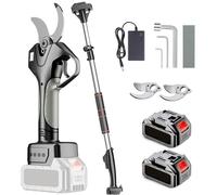 HAIYAETONG SéCateur à Perche sans Fil 2 en 1, SéCateur éLectrique, SéCateur à Perche Alimenté par Batterie pour L'éLagage des Arbres, SéCateur éLectrique De 1,7 Pouces 2*Battery