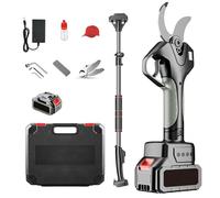 HAIYAETONG Sécateur électrique Professionnel, Sécateur électrique sans Fil, avec Perche Télescopique De 2,1m, écran LCD, Batterie Au Lithium Rechargeable 1*Battery