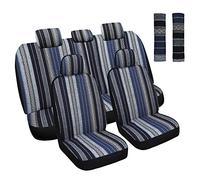 HAIYAOTIMES Baja - Ensemble Complet de Housses de siège de Voiture avec Coussinets de Ceinture de sécurité, lavables et Respirantes, Ajustement Universel pour la Plupart des Voitures, Compatible avec