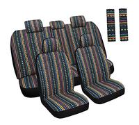 HAIYAOTIMES Baja - Ensemble Complet de Housses de siège de Voiture avec Coussinets de Ceinture de sécurité, lavables et Respirantes, Ajustement Universel pour la Plupart des Voitures, Compatible avec