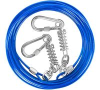 HaiYUAN Dog Tie Out Cable 10/15/20/25/30FT Dog Run Cable Rosy Pink/Blue/Purple/Silver/Red/Green/YellowTie Out Cable for Large Dogs Heavy Duty for Outside Hold Large Dogs Up to 250LBS