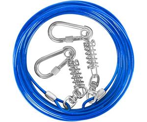 HaiYUAN Dog Tie Out Cable 10/15/20/25/30FT Dog Run Cable Rosy Pink/Blue/Purple/Silver/Red/Green/YellowTie Out Cable for Large Dogs Heavy Duty for Outside Hold Large Dogs Up to 250LBS