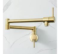 HAIYUNDA Robinet de remplissage de casserole pliable, robinet de cuisine mural en laiton massif, bras oscillant pliable, doré brossé, robinet d'évier de cuisine moderne, pliable et extensible avec