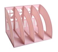 HAIYUU Porte-revues en Plastique, Porte Revue Bureau avec 4 Compartiments, Porte Magazines Porte-journaux Rangement Bureau Organisateur pour Document Papier A4 Cahier Magazine Fichiers