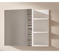 HAJDUK FURNITURE Armoire De Salle De Bain Blanche 60x50 cm avec Miroir Et Étagères À Droite Armoire Murale 1 Porte Rangement Salle De Bain Design Moderne Ouverture sans Poignée