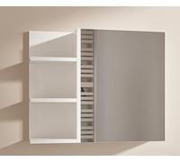 HAJDUK FURNITURE Armoire De Salle De Bain Blanche 60x50 cm avec Miroir Et Étagères À Gauche Armoire Murale 1 Porte Rangement Salle De Bain Design Moderne Ouverture sans Poignée