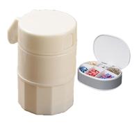 HAJHI 2 Pièces Rangement Ecrase Medicament Pour Enfants Poudre Fine Coupe Comprimé Précis Pour Différentes Tailles Coupe Medicaments Dose Hebdomadaire(Blanc)