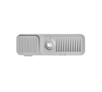 HAJHI Bord étroit Tapis Egouttoir Découpable Stockage Tapis De Robinet pour évier De Cuisine Antidérapant Drainage des Pentes Silicone Universel Protecteur Comptoir(45 * 14cm,Light Gray)