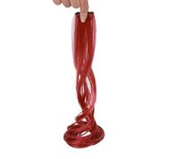 HAJHI Bouclé Extension Cheveux Clip Une Seule Pièce Sans Couture Hair Tinsel 6/12 Pièces Fée Meche Cheveux Colorées Les Jours Pour Les Mariages(12pcs,Rouge)