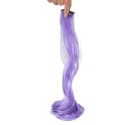 HAJHI Bouclé Extension Cheveux Clip Une Seule Pièce Sans Couture Hair Tinsel 6/12 Pièces Fée Meche Cheveux Colorées Les Jours Pour Les Mariages(6pcs,Purple B)