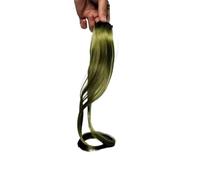 HAJHI Bouclé Extension Cheveux Clip Une Seule Pièce Sans Couture Hair Tinsel 6/12 Pièces Fée Meche Cheveux Colorées Les Jours Pour Les Mariages(6pcs,Vert)