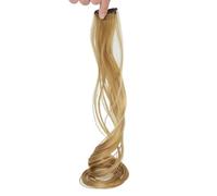 HAJHI Bouclé Extension Cheveux Clip Une Seule Pièce Sans Couture Hair Tinsel 6/12 Pièces Fée Meche Cheveux Colorées Les Jours Pour Les Mariages(6pcs,Grey-gold)