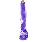 HAJHI Bouclé Extension Cheveux Clip Une Seule Pièce Sans Couture Hair Tinsel 6/12 Pièces Fée Meche Cheveux Colorées Les Jours Pour Les Mariages(12pcs,Purple A)