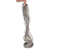 HAJHI Bouclé Extension Cheveux Clip Une Seule Pièce Sans Couture Hair Tinsel 6/12 Pièces Fée Meche Cheveux Colorées Les Jours Pour Les Mariages(12pcs,Grey D)