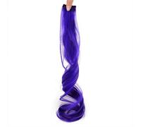 HAJHI Bouclé Extension Cheveux Clip Une Seule Pièce Sans Couture Hair Tinsel 6/12 Pièces Fée Meche Cheveux Colorées Les Jours Pour Les Mariages(6pcs,Purple C)
