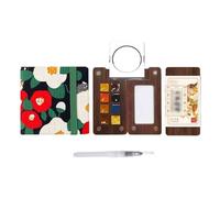 HAJHI Compact Kit De Peinture Aquarelle De Chinois Ensemble De Peinture Aquarelle Portions Pour Artistes Débutants Solide Tremper Et Peindre(8 colours-C-4pcs-D)