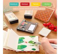 HAJHI Compact Kit De Peinture Aquarelle De Chinois Ensemble De Peinture Aquarelle Portions Pour Artistes Débutants Solide Tremper Et Peindre(8 colours-D-4pcs-C)