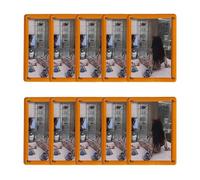 HAJHI Double Face Transparent Cadre Magnetique Pour Réfrigérateur 10 Pièces étanche Réutilisable Cadre Magnetique Mural Pour Timbres Films(20.5 * 25.5cm,Orange - Square)