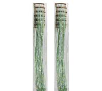 HAJHI Éblouissant Hair Tinsel 6/12 Pièces Fée Extension Cheveux Clip Barrette BB Sans Couture Fil Métallique Mèches De Cheveux Pailletées Festif Décorations Femmes(12pcs,24INCH(60CM)_GREEN)
