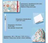 HAJHI Ensemble De Peinture Aquarelle Avec Carnet De Croquis Boîte En Bois Kit De Peinture Aquarelle De Portable Chinois Pour Cafés Street Art(4 pcs - Pink - 15 colours A)