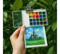 HAJHI Kit De Peinture Aquarelle De Portable Acrylique Ensemble De Peinture Aquarelle 10/21 Grille Portions Pour Paysages Portraits Objets(10-grid - 12 colours)