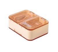 HAJHI Portionnement Coupe Comprimé 3 En 1 Avec Brosse Ecrase Medicament Poudre Fine Précis Coupe Medicaments Pour Différentes Tailles Protection De Lame Pour Patients(4 cells,Orange)