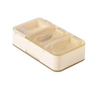 HAJHI Portionnement Coupe Comprimé 3 En 1 Avec Brosse Ecrase Medicament Poudre Fine Précis Coupe Medicaments Pour Différentes Tailles Protection De Lame Pour Patients(7 cells,A)