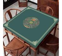 HAJHI Salon Tapis De Poker Antidérapant Tapis Mahjong Velours Cristal Silencieux Mat Mahjong Style Chinois pour Salons De Thé Jeux De Tuiles(90x90cm,Vert)