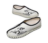 HAJHI Style Ethnique Chaussures De Taekwondo Pour Hommes Semelle Multicouche Faites Main Tai Chi Chaussures Respirantes Chaussures D'arts Broderies Taoïstes Antidérapantes