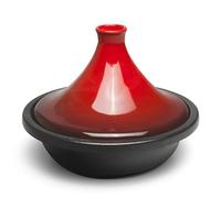 HAJHI Tajine Induction Fonte émail Mijoté Céramique Couvercle Tajine Marocain Usage Domestique pour Cuisinières à Gaz Plat Tajine Cuisine Sans Eau(Rouge)
