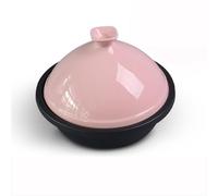 HAJHI Tajine Induction Fonte émail Mijoteuse Céramique Tajine Marocain pour Gaz Cuisinières pour la Maison Restaurants(30cm - pink)