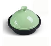 HAJHI Tajine Induction Fonte émail Mijoteuse Céramique Tajine Marocain pour Gaz Cuisinières pour la Maison Restaurants(30cm - green)