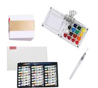HAJHI Tout-En-Un Ensemble De Peinture Aquarelle Notes Portable Kit De Peinture Aquarelle De Esquisses Pour Débutants Pique-Niques(Acrylic - 15 grid)
